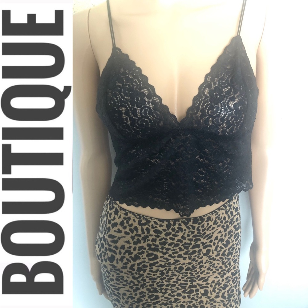 Backless Lace Spaghetti Strap Crop Top